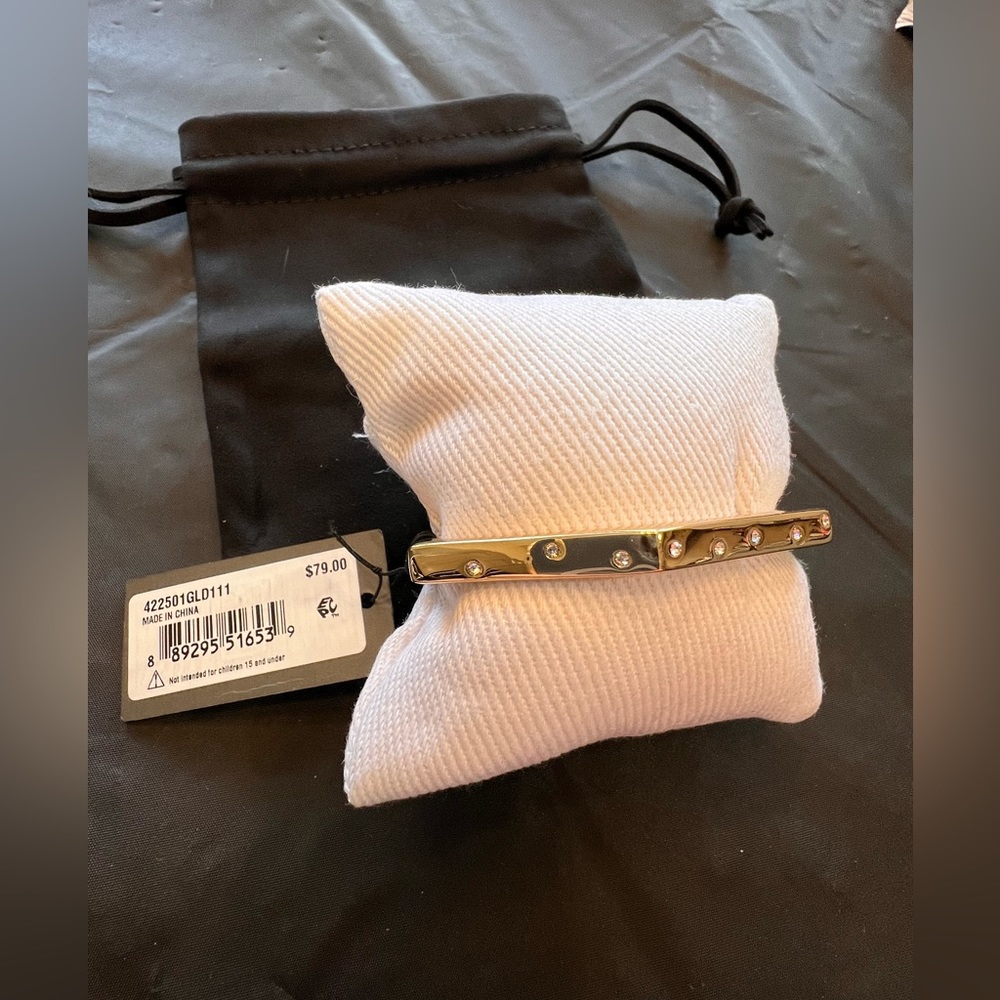 NWT never worn, gorgeous ALLSAINTS gold scatter pave hexagon cuff bracelet